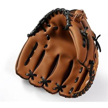 Imagem de Luva de beisebol para crianças/jovens/adultos, preto, rosa, castanho, luva de basebol, equipamento de prática de softbol, tamanho 10,5/11,5/12,5, mão esquerda para crianças, adultos, homens, mulheres