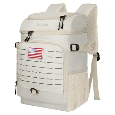 Imagem de Mochila térmica com 30 latas, 4 lados, tecnologia de retenção de frio, leve e sem usar as mãos para praia, acampamento, caminhada e uso não autorizado