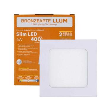 Imagem de Painel de Embutir Slim LED Quadrado 6W 3000K Bivolt Llum Bronzearte