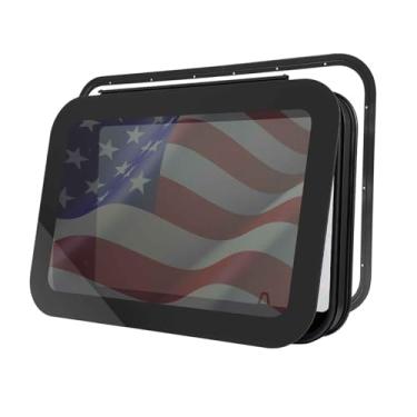 Imagem de Janela deslizante 36x22 RV - Design sem moldura, vidro matizado aprovado pelo DOT, moldura de alumínio à prova de intempéries, com tela de malha e kit de instalação (serve para paredes de 3,8 a 4,8 cm