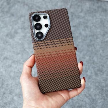 Imagem de Capa de fibra de carbono texturizada para Samsung Galaxy S25, S24, S23 Ultra e S25 Plus, dourada, para S24