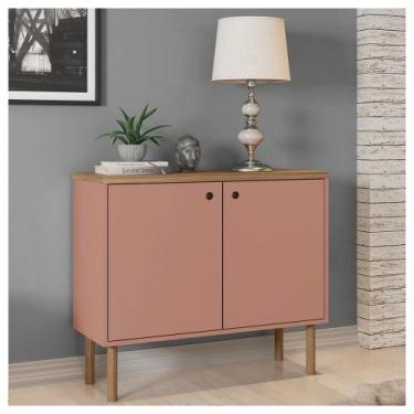 Imagem de Armário Baixo 2 Portas Multi Rosa Com Pés Cilindrico Caemmun