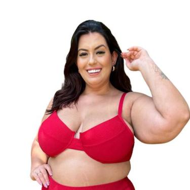 Imagem de Top Avulso Plus Size Meia Taça Retrô Canelado - Califórnia Brasil, Bor