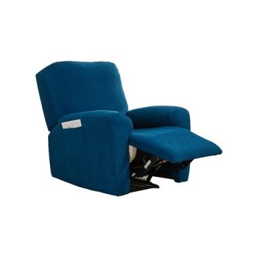 Imagem de CRFATOP Capas reclináveis de jacquard com braços 4 peças Lazyboy capa de cadeira reclinável antiderrapante para cadeira reclinável com bolsos de armazenamento, protetor de móveis para sala de estar