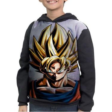 Imagem de Casaco Moletom Infantil Dragon Ball Super Sayajin - smoke, Preto, 4