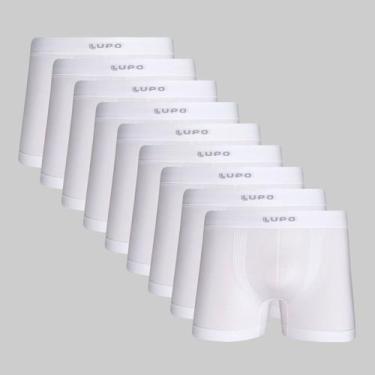 Imagem de Kit 9 Cuecas Lupo Boxer Micromodal Sem Costura 00661, Branco, GG