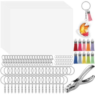 Imagem de Kit de chaveiro Shrinky Sheets cridoz 162 com plástico retrátil