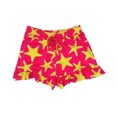 Imagem de Shorts Bermuda Infantil Menina Saída Praia Malha Proteção Uv - Fofotin
