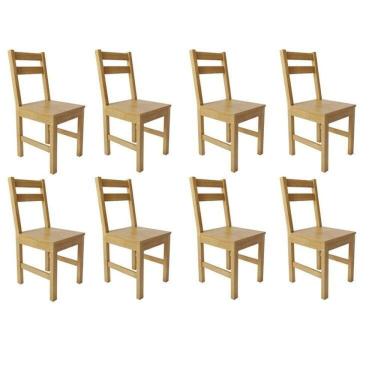 Imagem de Kit 8 Cadeiras para Sala de Jantar Madeira Maciça Mandacaru Cabecasa Madeiraoriginals Amendoa
