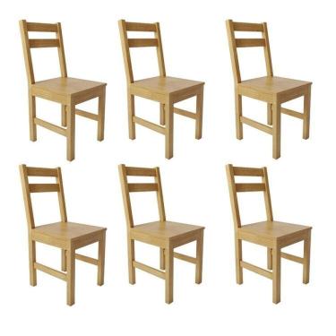 Imagem de Kit 6 Cadeiras para Sala de Jantar Madeira Maciça Mandacaru Cabecasa Madeiraoriginals Amendoa