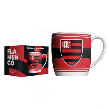 Imagem de Caneca Urban Porcelana Allmix Brasao Flamengo 360 ML Licenciada Branco