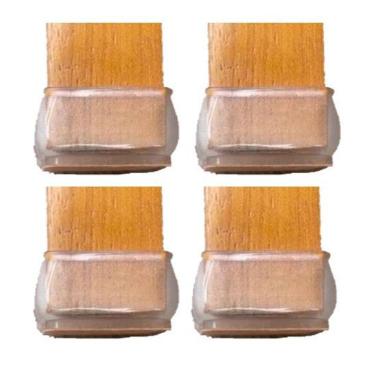 Imagem de Kit 8 Ponteira Feltro Quadrado Pé Cadeira Mesa Moveis