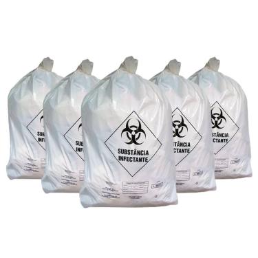 Imagem de Kit 5 Sacos Lixo Hospitalar Infectante 15L C/100 Embalac