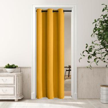 Imagem de Cortinas de porta MYSKY HOME Mustard Yellow Blackout 86x203cm
