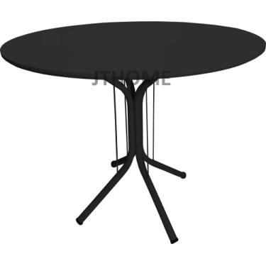 Imagem de Mesa Jantar Redonda 70cm Mdf Base 4 Apoio Isa (Preto)