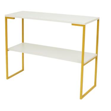 Imagem de Aparador Buffet Industrial Cantinho do Café – Estrutura em Aço com Tampo MDF e Pintura Epóxi Dourada