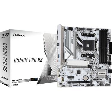 Imagem de Placa Mãe ASROCK AM4 B550M PRO RS M-ATX 4XDDR4 DIMM 128 GB 2XUSB 2.0 4XUSB3.2 HDMI/DP Rede Giga 2XM.2 NVME