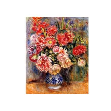 Imagem de Pôster e impressões em tela de flores vintage - reprodução de pintura de arte de parede famosa - buquê - imagens para sala de estar 80 x 95 cm 31 x 37 pol sem moldura
