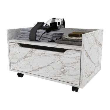 Imagem de Gabinete Banheiro 60cm 1 Gaveta Rodízios Multimóveis Cr10124 Mármore B