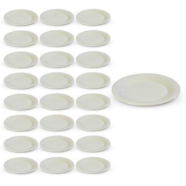 Imagem de Carlisle 3301242 Pratos de jantar de melamina de borda larga Sierrus, 23 cm, osso (pacote com 24)