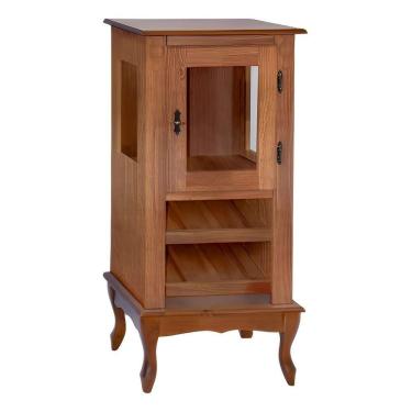 Imagem de Adega Rústica 1 Porta Com Espaço Para Até 8 Garrafas Com Pés Luiz Xv - Imbuia Glazer