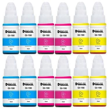 Imagem de Kit 12 Tintas Para G3110, G3111, G4100 G2100 G2110 Gi-190 - Bulk Ink D