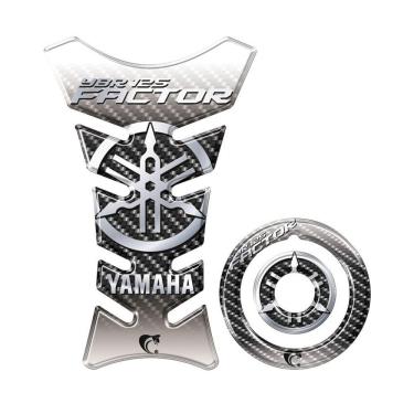 Imagem de Kit Protetor Tanque Adesivo Moto Yamaha Ybr Factor 125 Até 2016 Prata Cinza