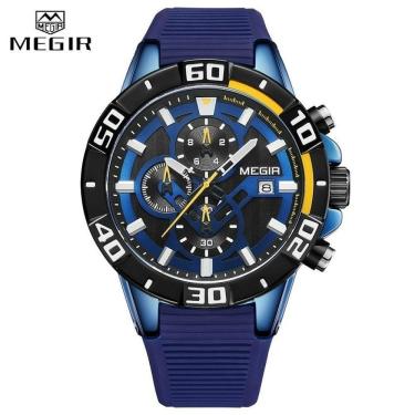 Imagem de Relógio De Pulso Masculino Megir 2121 à Prova D'água Azul