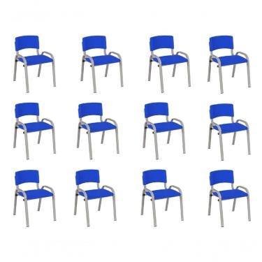 Imagem de Kit 12 Cadeiras Infantil Iso, , Base Cinza Azul