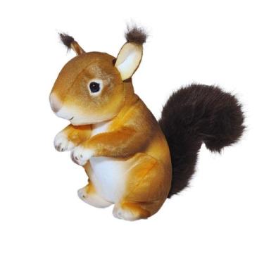 Imagem de Esquilo de Pelúcia Fizzy Toys Marrom com Cauda Fofa Realista e Macia