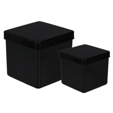 Imagem de Kit Caixinha De Acrílico 4cm e 5cm Lembrancinha Festa Evento Aniversário 20 Peças cada Tamanho (Preta)