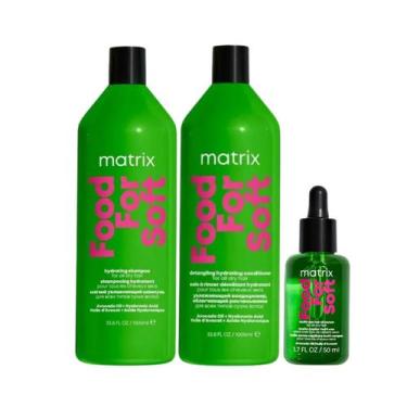 Imagem de Kit Matrix Food For Soft Sh 1000ml + Cond 1000ml + Óleo 50ml