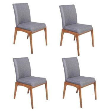 Imagem de Conjunto 4 Cadeiras de Jantar Estofadas Sara Cinza Escuro - Straub Web
