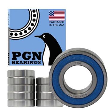 Imagem de PGN Bearings Rolamento Pgn (Pacote Com 10) 6003-2Rs - Rolamento De Esferas Selado De Aço Cromado Lubrificado - Rolamentos De 17X35X10 Mm Com Vedação De Borracha E Suporte De Alta Rotação