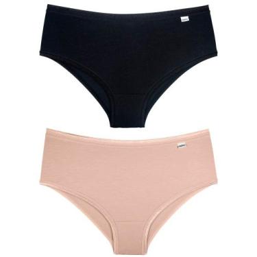 Imagem de Kit 2 Calcinhas Cavadas Cintura Média DelRio 503021, Multicor, GG