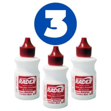 Imagem de Kit 3 Tinta Almofada Carimbo Alto Rendimento Vermelha 40ml - Radex 