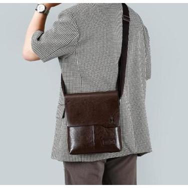 Imagem de Pasta Carteiro Transversal Masculina - Marrom - OKABOX