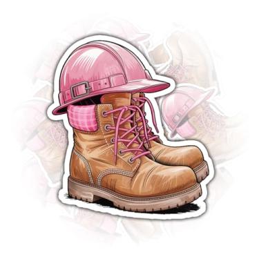 Imagem de (3 peças) Adesivo de trabalhador rosa, adesivo de vinil feminino de colarinho azul orgulho do trabalho para garrafa de água capacete de skate decalque caixa de ferramentas, presentes para mulheres