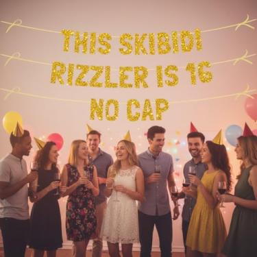 Imagem de Kainds Sweet 16 Decorações de festa, letras grandes impressionantes de 19,6 cm, doce celebração de 16 anos com amigos ao anoitecer, letras antiderrapantes brilhantes e glitter que permanecem