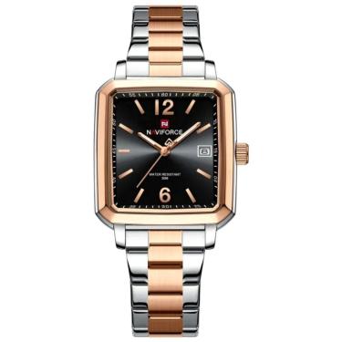 Imagem de Relógio Masculino Design Quadrado Casual Esportivo De Quartzo Impermeavel Prata Rose