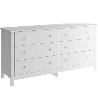 Imagem de Comoda Para Quarto 6 Gavetas 146 Cm Dm221 Branco Dtall Branco