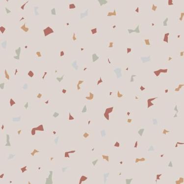 Imagem de Quadro Decorativo Moderno com Estampa Terrazzo Colorido Arte Abstrata para Sala e Escritório 40x40cm