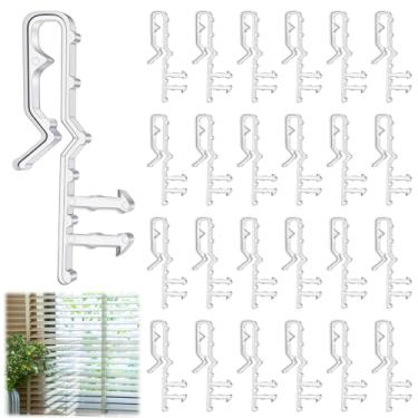 Imagem de LXUEJIE 24 peças de clipes de sanefa para persianas, clipes de sanefa de plástico de 5 cm, clipe de sanefa de canal oculto, grampo de substituição de mini suporte de retenção para persianas de janela
