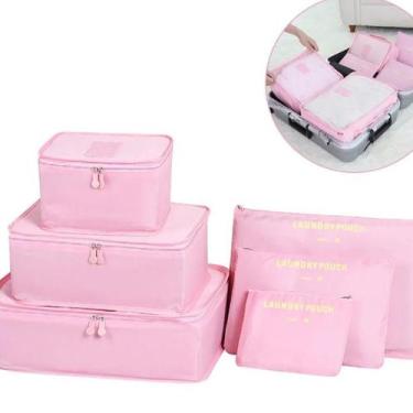 Imagem de Kit Necessaire Organizadora 6 Peças Viagem Multiuso em Nylon Resistent