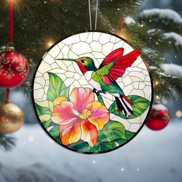 Imagem de Acrílico colorido, apanhador de sol, decoração de janela suspensa de coruja, arte de parede de arco-íris, para sala de estar, quarto, varanda, interior e exterior, jardim, enfeites de Natal 19 x 19 cm