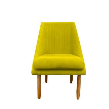 Imagem de Cadeira Para Sala De Jantar Ana Pés Palito Suede Amarelo D'classe Decor