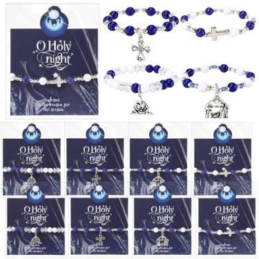 Imagem de Quelay Conjunto de 20 pulseiras cheias de lembrancinhas de Natal, bolsa de cartão de agradecimento para convidados de inverno, chá de bebê, casamento, aniversário, despedida de solteira (Jesus