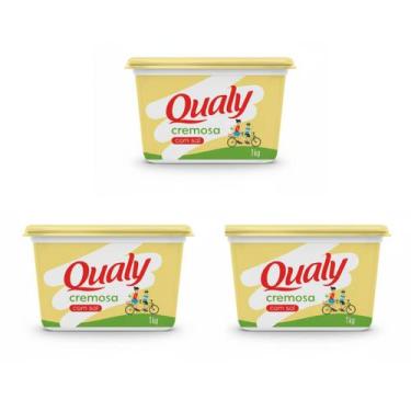 Imagem de Margarina Qualy com Sal 1KG Kit 3 Potes