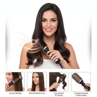 Imagem de Escova Secadora Modeladora Alisadora Multif 3x1  em 110v