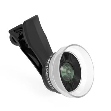 Imagem de Veedzoens Lente macro de 10 x para smartphone iPhone Android, compatível com gaiola de telefone SmallRig NEEWER, com capuz difusor destacável, clipe universal para lente de telefone com rosca de 17 mm